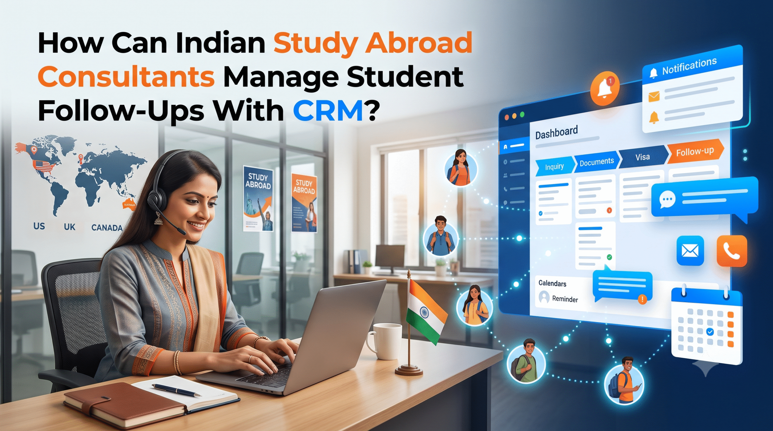 organise student applications,student application management,education consultancy CRM,study abroad CRM software,overseas education CRM,student application tracking,document checklist,university application tracking,visa tracking,application deadline reminders,study abroad consultants India